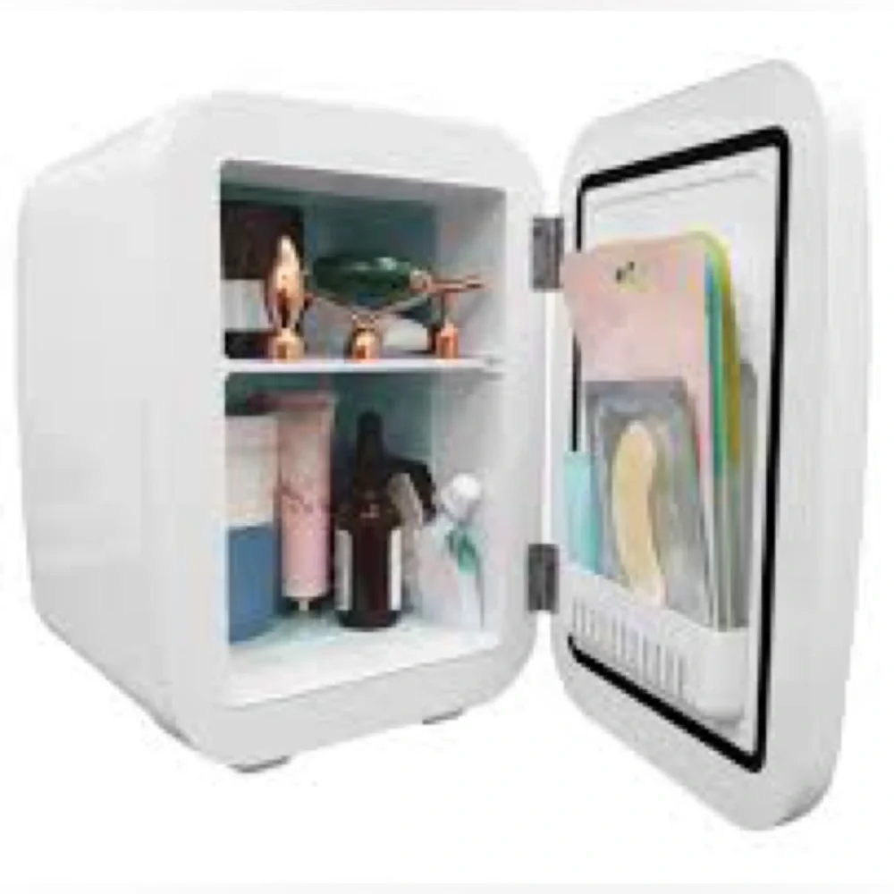 Olivia Rose Tal Portable Vanity Fridge Pink, Cools/Warms Facial Treatments/Sodas